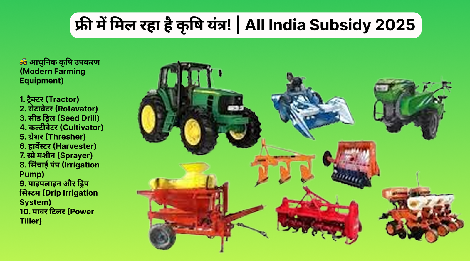 Krishi Yantra Subsidy Yojana 2025: किसानों को मिल रही है आधुनिक खेती के लिए बड़ी मदद